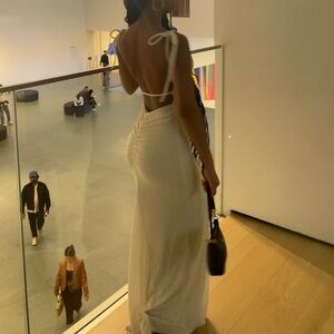 Oh Polly White Backless Maxi Dress